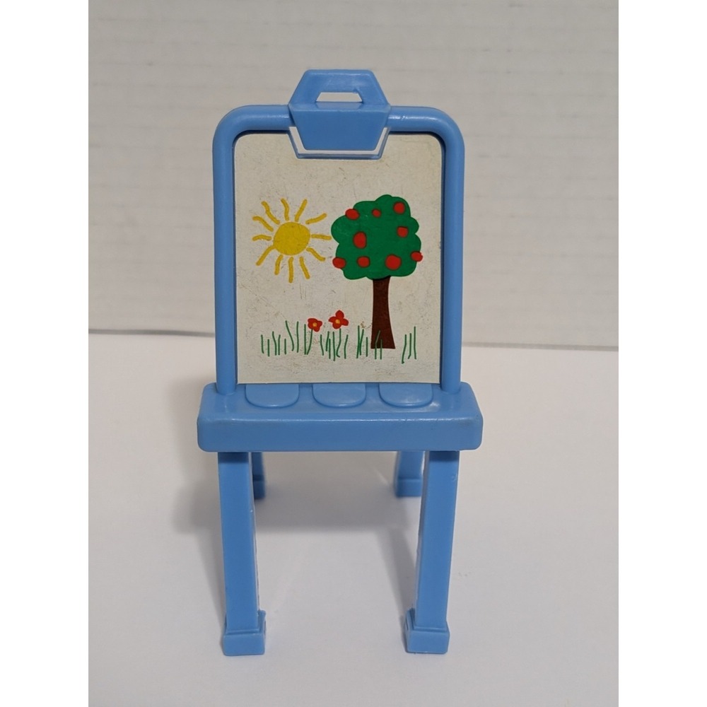 FISHER PRICE Loving Family Dollhouse ART EASEL Playroom with APPLE TREE Rare